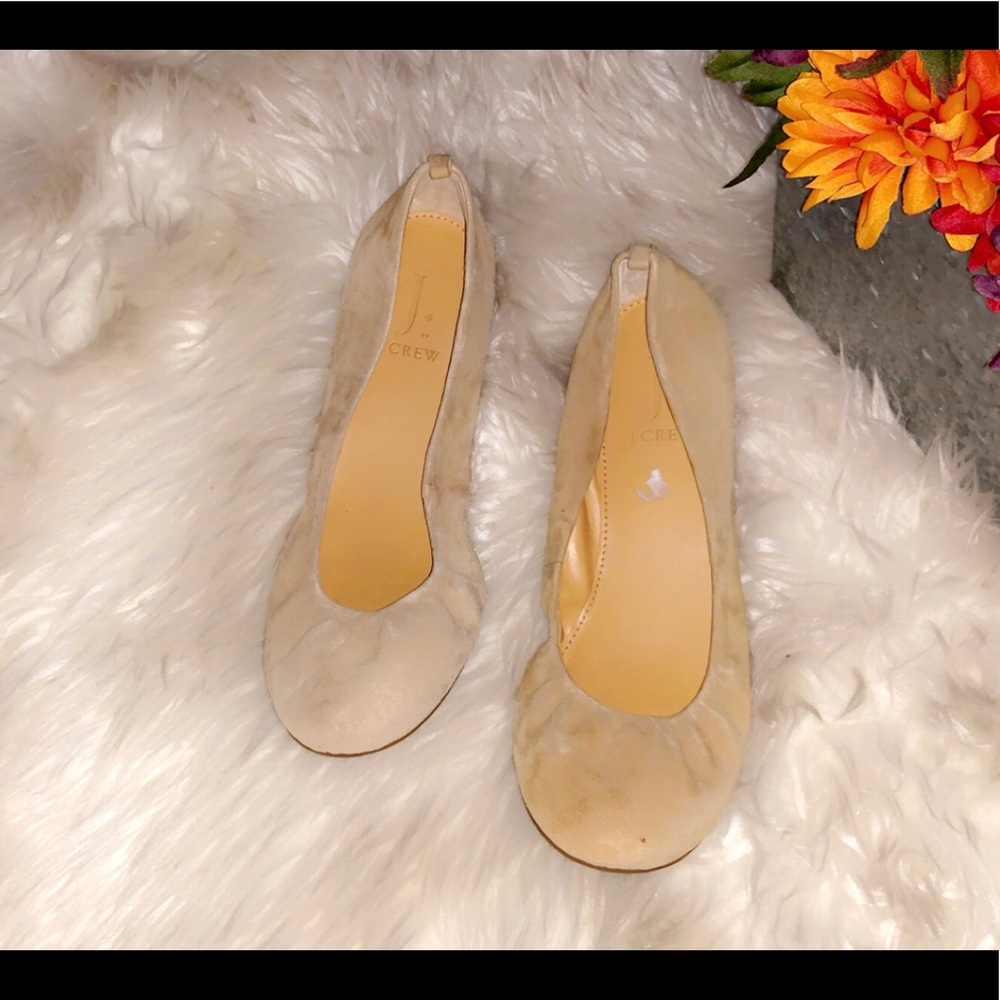 J BY J. CREW Nude Suede Flat
